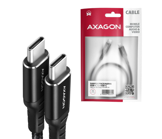 Axagon BUCM-CM30AB HQ USB-C kabel 3 m - 1485428 - zdjęcie